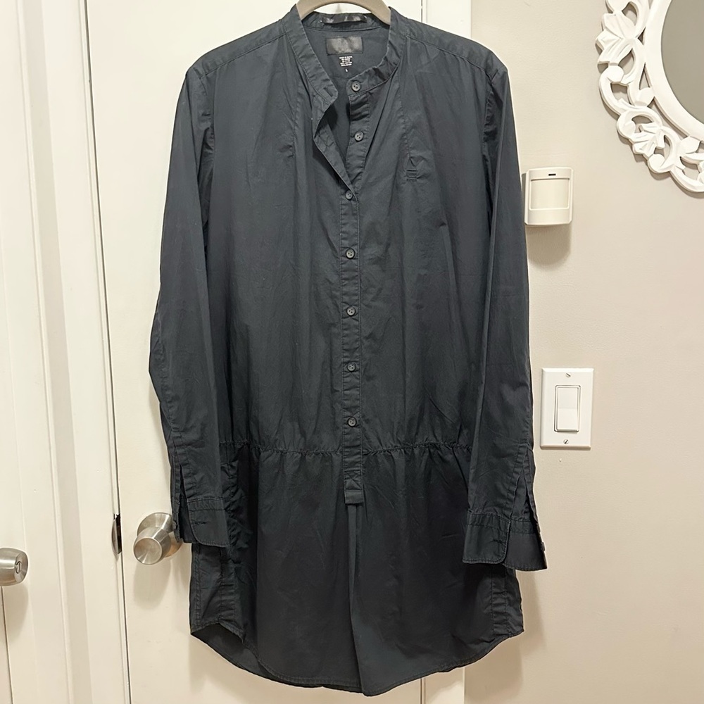 G-STAR Raw Denim Correct Line Long Sleeve Shirt Dress L Button Up Black pockets